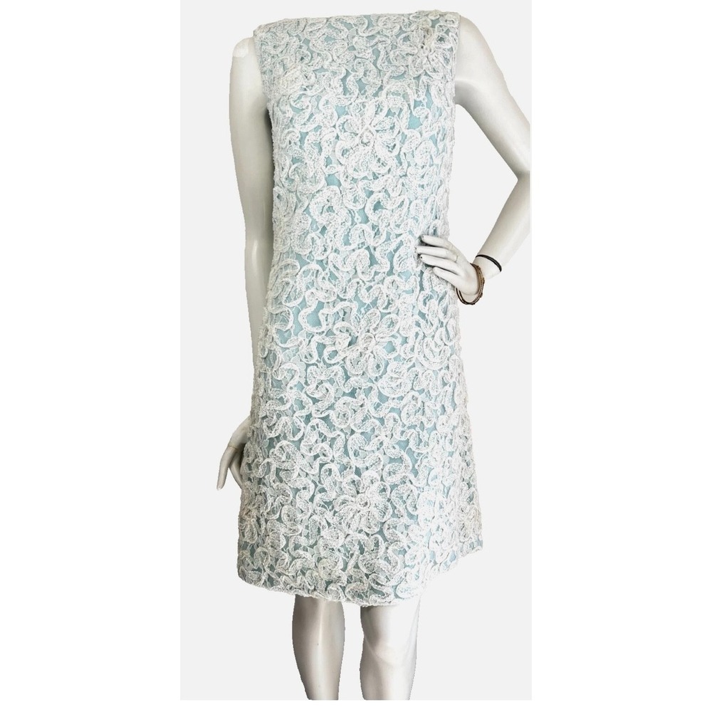 60s Mardi Gras New York Lace Dress Size Small Sleeveless Sheath Shift Zip NEW